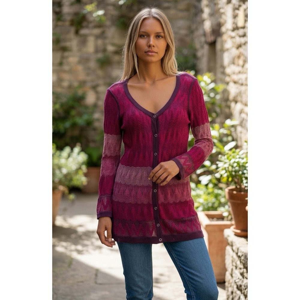 NEW ANTHROPOLOGIE Evolution BOHO Striped Cardigan SIZE MED SNAPS